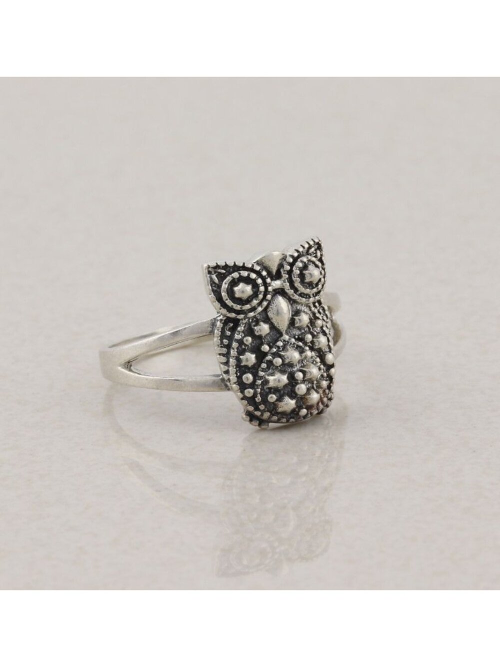 Sterling Silver Owl Ring Size 8 3/4 - Picture 4 of 7